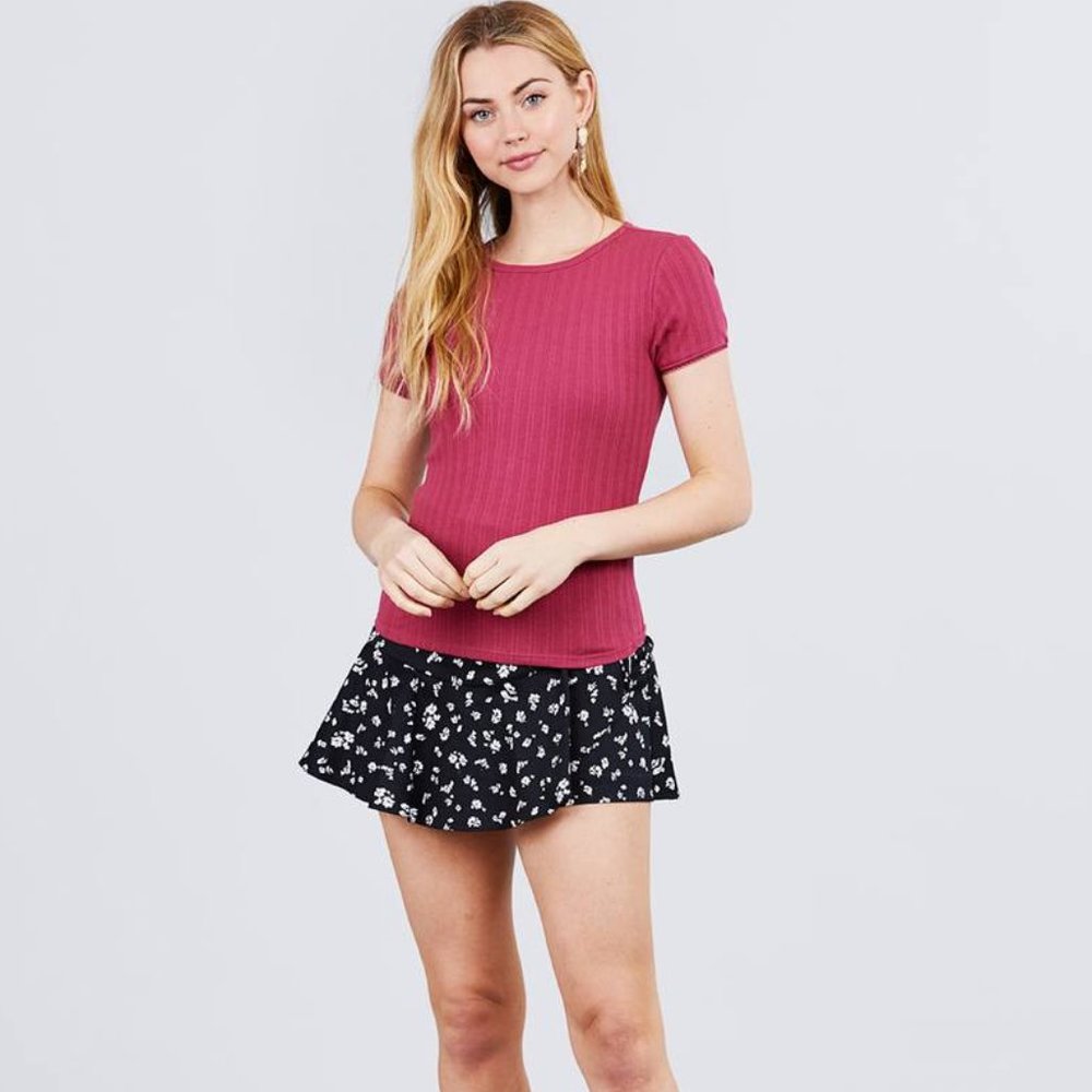 Active USA Pointelle Knit Top